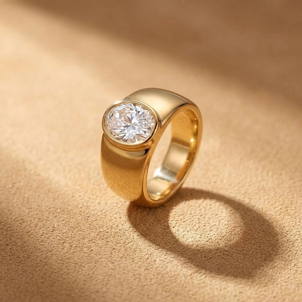 Crystal Round Signet Ring