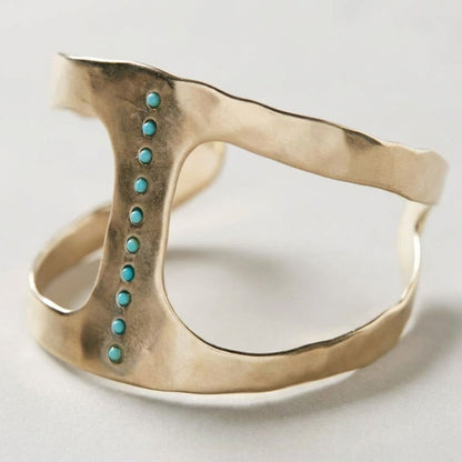 Turquoise Studded Cuff Ring