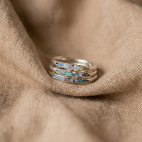 Opal Silver Stack Ring