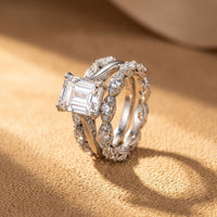 Crystal Emerald Cut Stack Ring