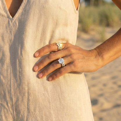 Crystal Emerald Cut Stack Ring