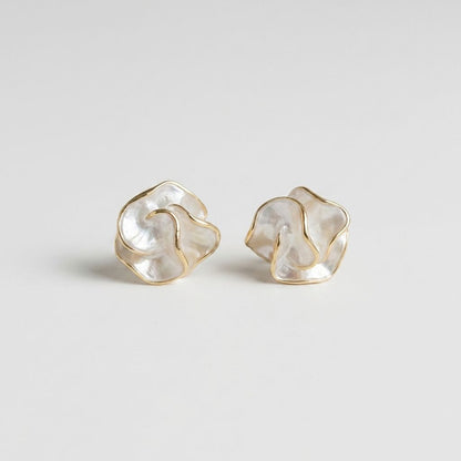 Two Tone Stripe Hoop Earrings