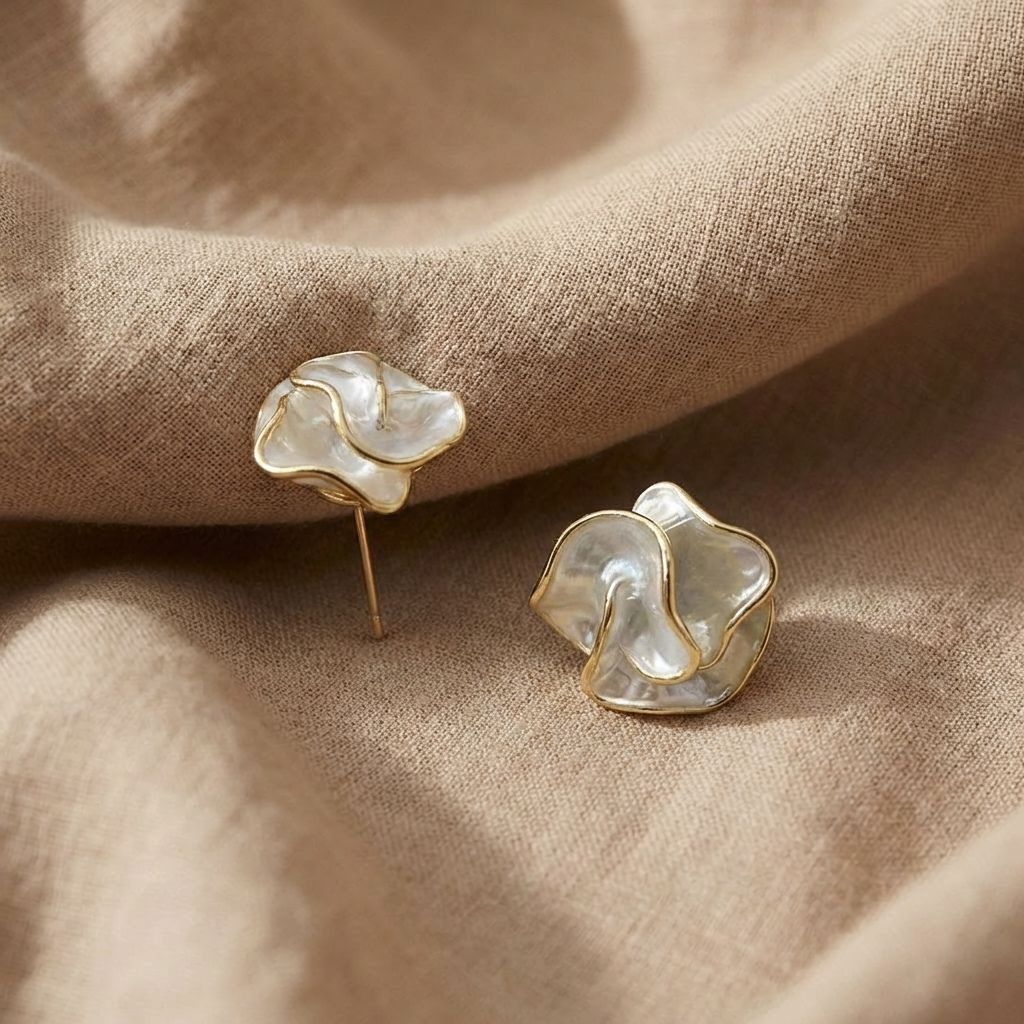 Two Tone Stripe Hoop Earrings