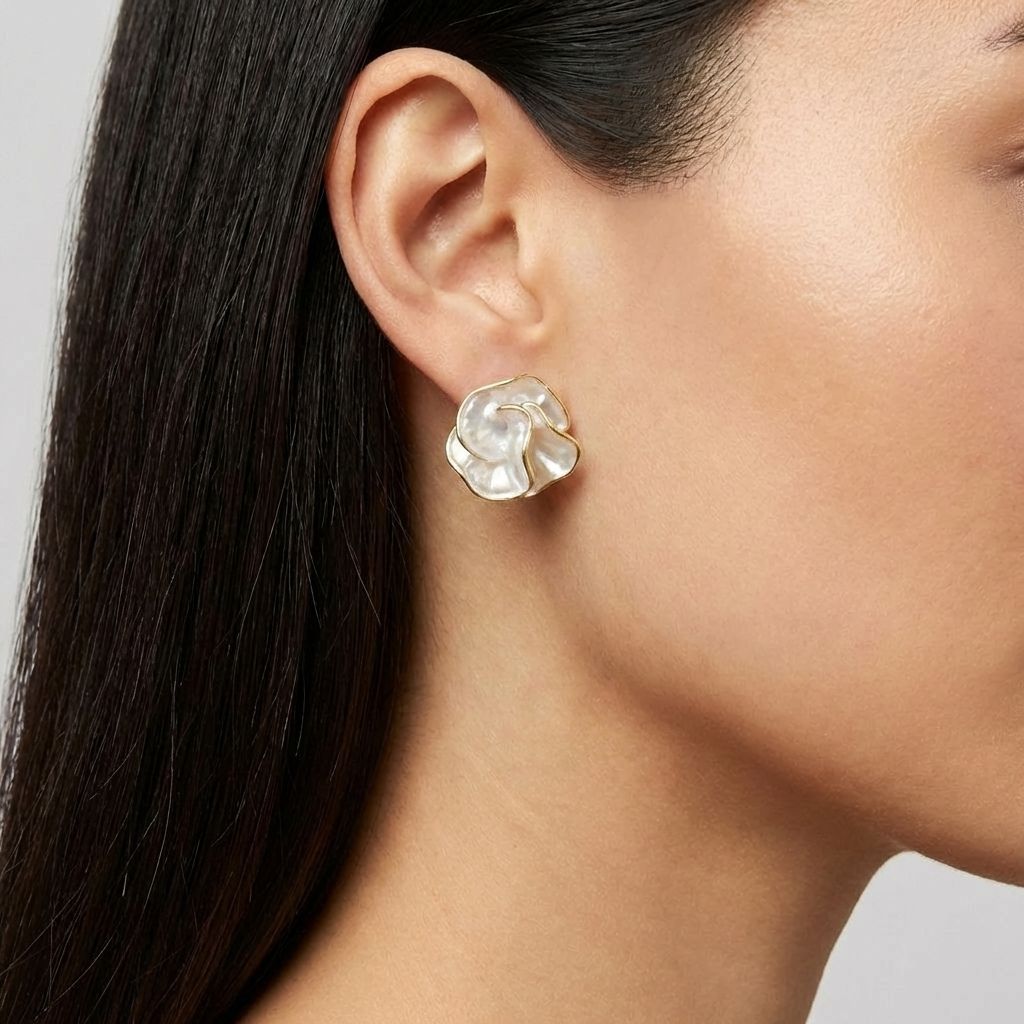 Two Tone Stripe Hoop Earrings