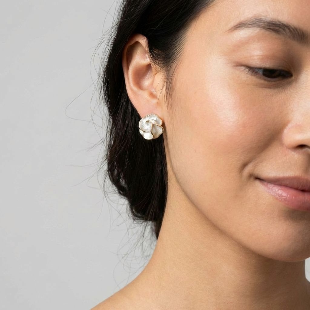 Two Tone Stripe Hoop Earrings