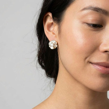 Two Tone Stripe Hoop Earrings