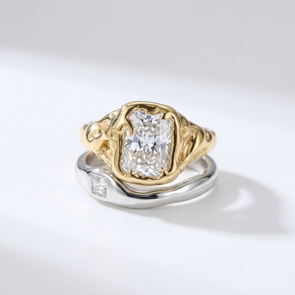 Crystal Bezel Two-Tone Ring