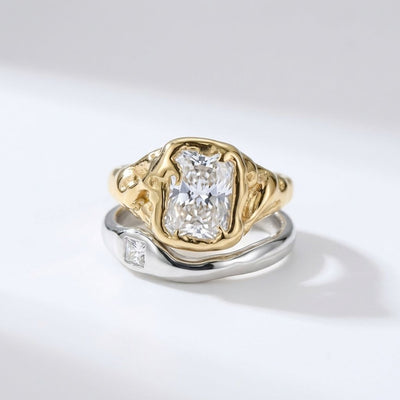 Crystal Bezel Two-Tone Ring