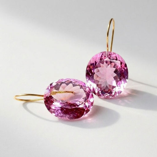 Pink Crystal Drop Earrings