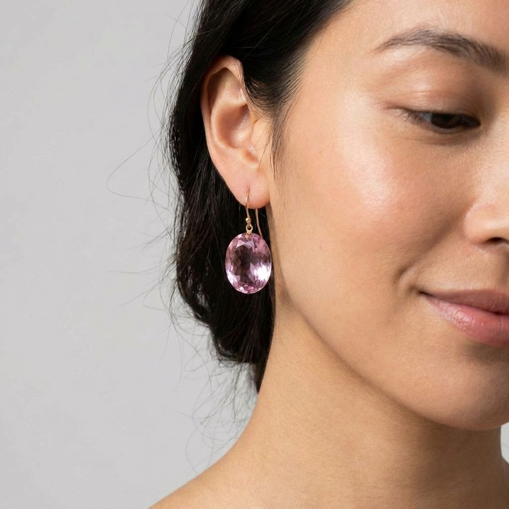 Pink Crystal Drop Earrings