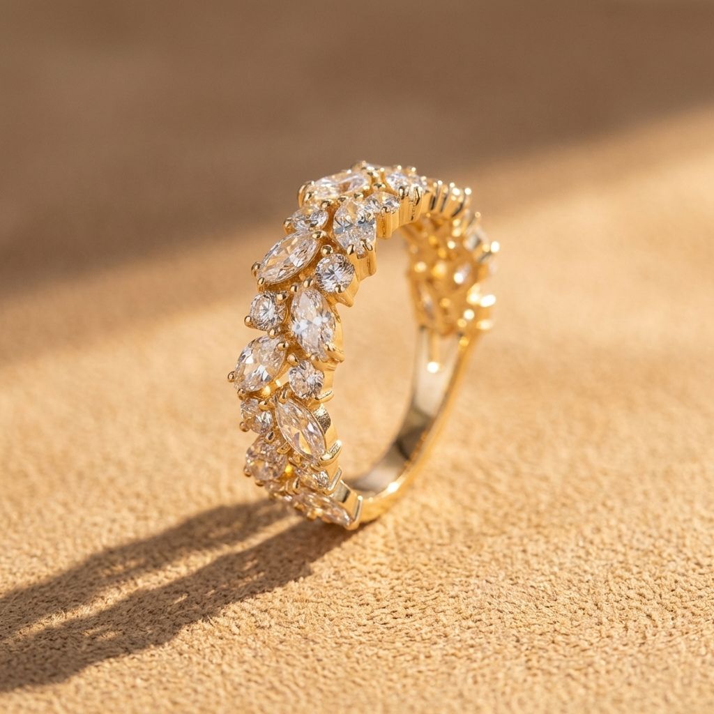Crystal Marquise Cluster Ring