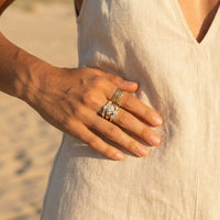 Crystal Mixed Cut Stack Ring Set