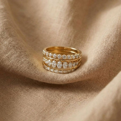 Crystal Gold Eternity Stack Set