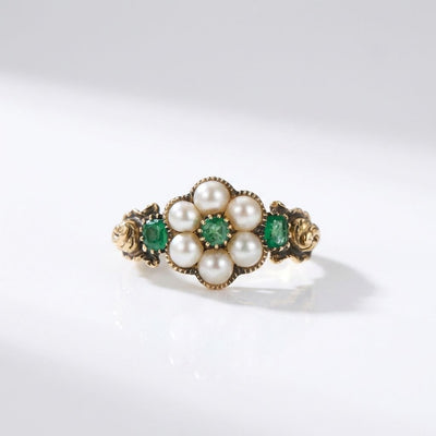Pearl Daisy Cluster Ring