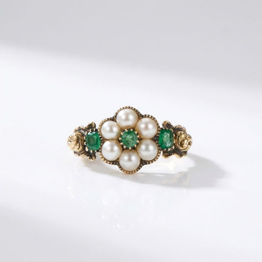 Pearl Daisy Cluster Ring