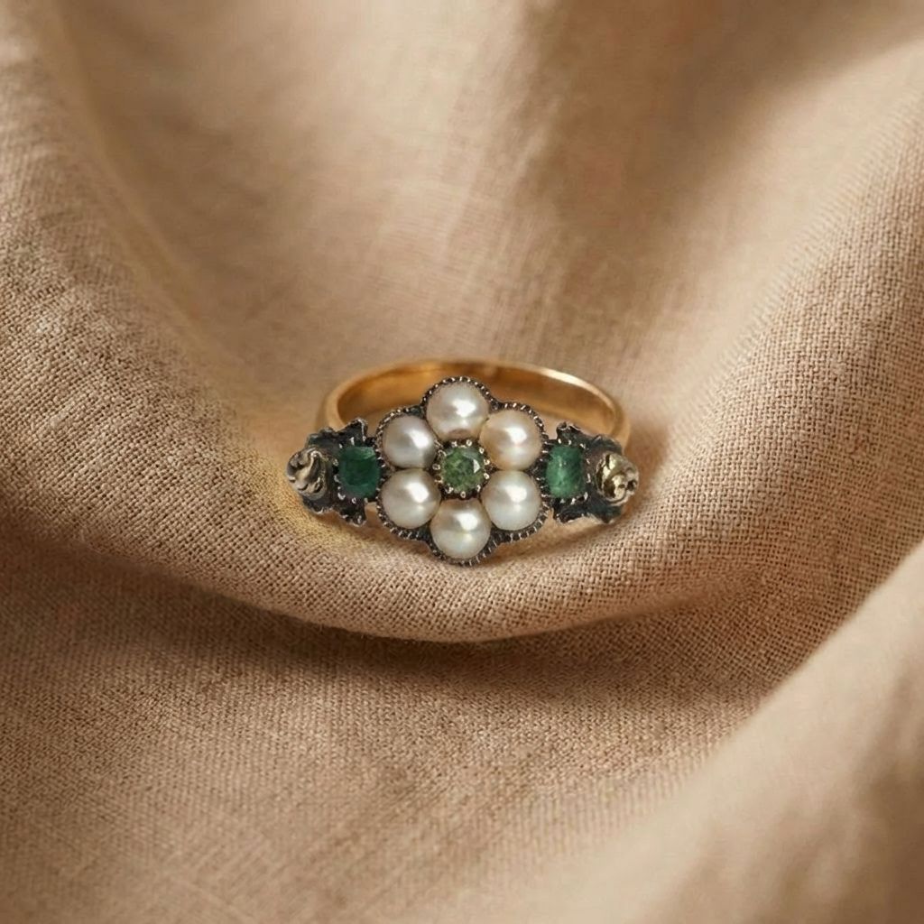 Pearl Daisy Cluster Ring