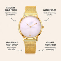 Minimalist Marble Dial Mesh Watch