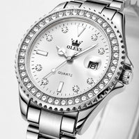 Crystal Bezel Stainless Steel Watch