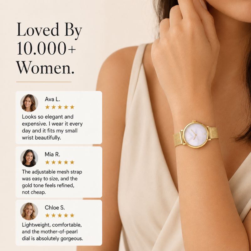 Minimalist Marble Dial Mesh Watch