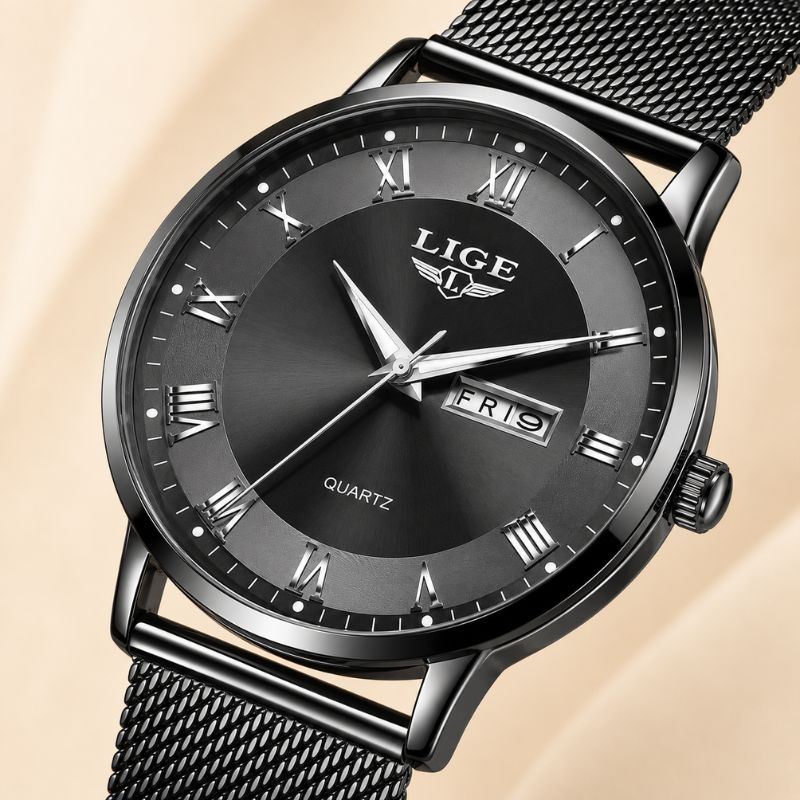 Roman Numeral Mesh Strap Watch