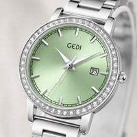 Crystal Bezel Steel Bracelet Watch