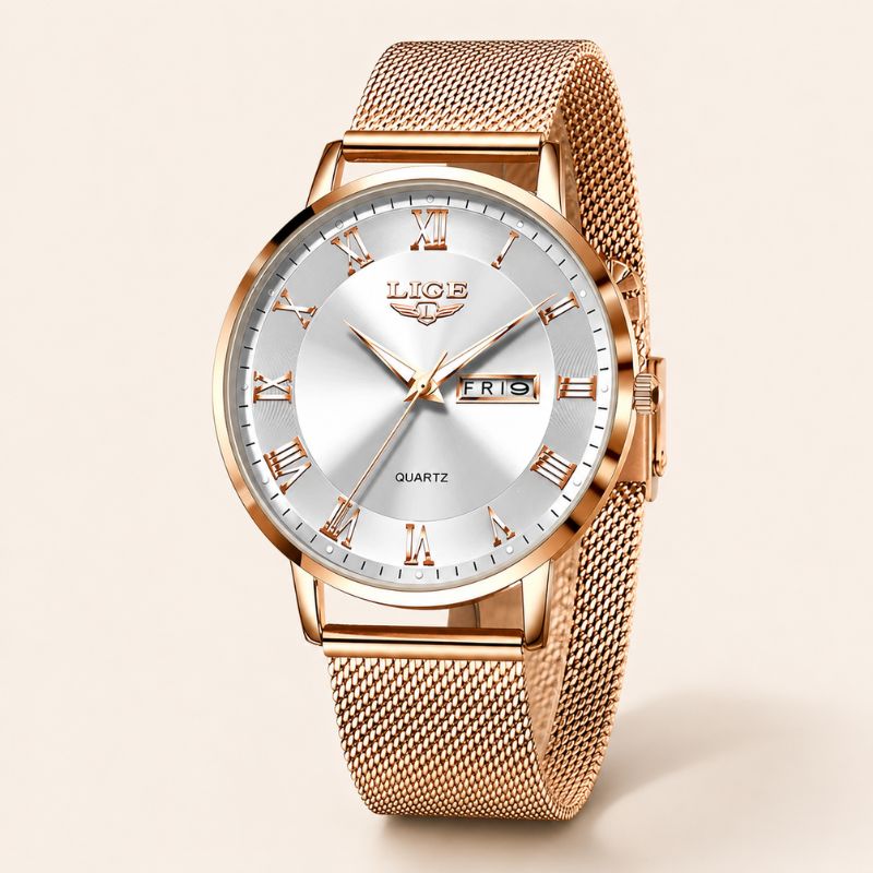 Roman Numeral Mesh Strap Watch