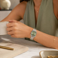 Square Dial Steel Bracelet Watch