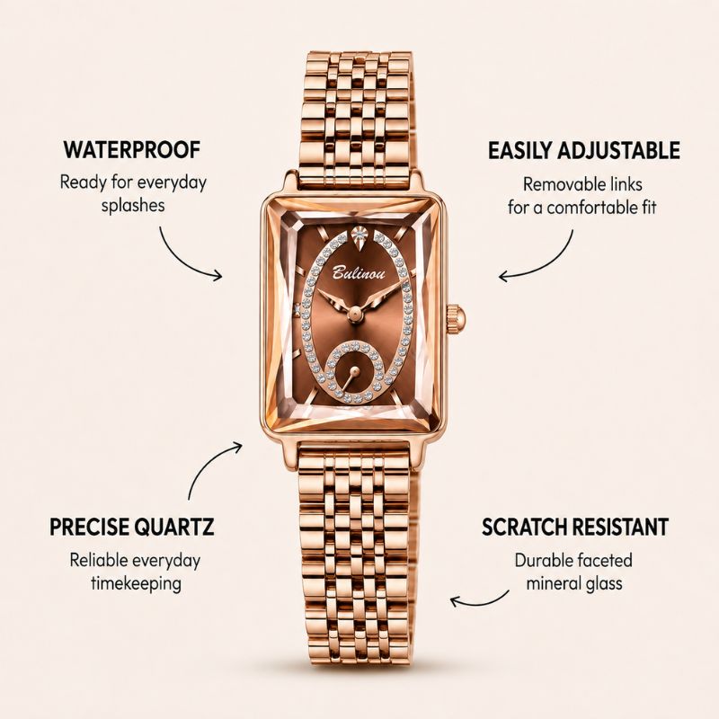 Artistic Rectangular Dial Bracelet Watch
