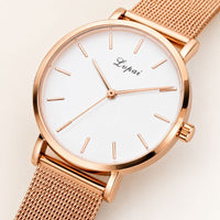 Marble Dial Mesh Bracelet Watch