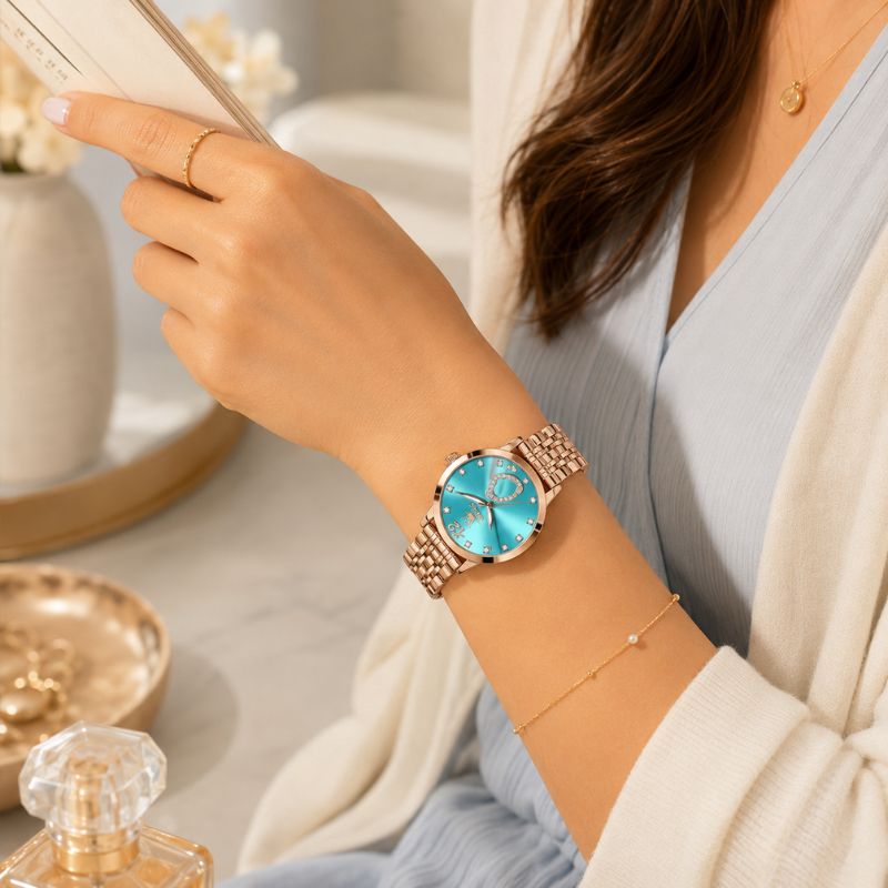 Crystal Heart Bracelet Watch