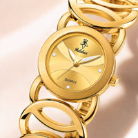 Luxury Gold Oval Women’s Quartz Bracelet Watch