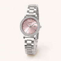 Crystal Bezel Steel Bracelet Watch