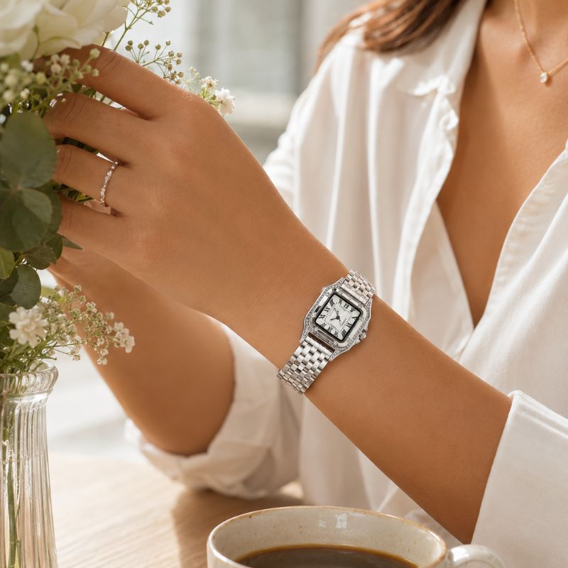 Square Crystal Bracelet Watch