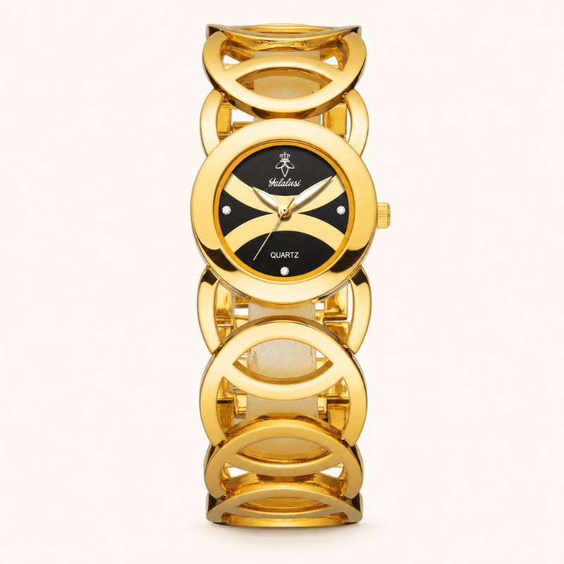 Luxury Gold Oval Women’s Quartz Bracelet Watch