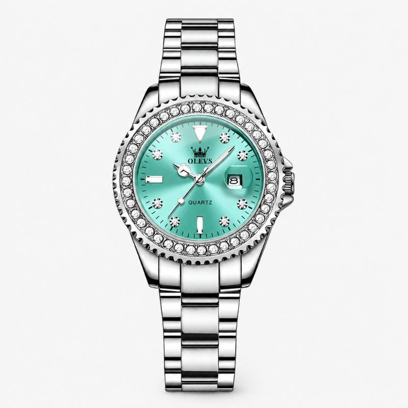 Crystal Bezel Stainless Steel Watch