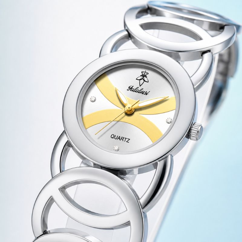 Luxury Gold Oval Women’s Quartz Bracelet Watch