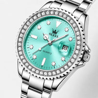 Crystal Bezel Stainless Steel Watch