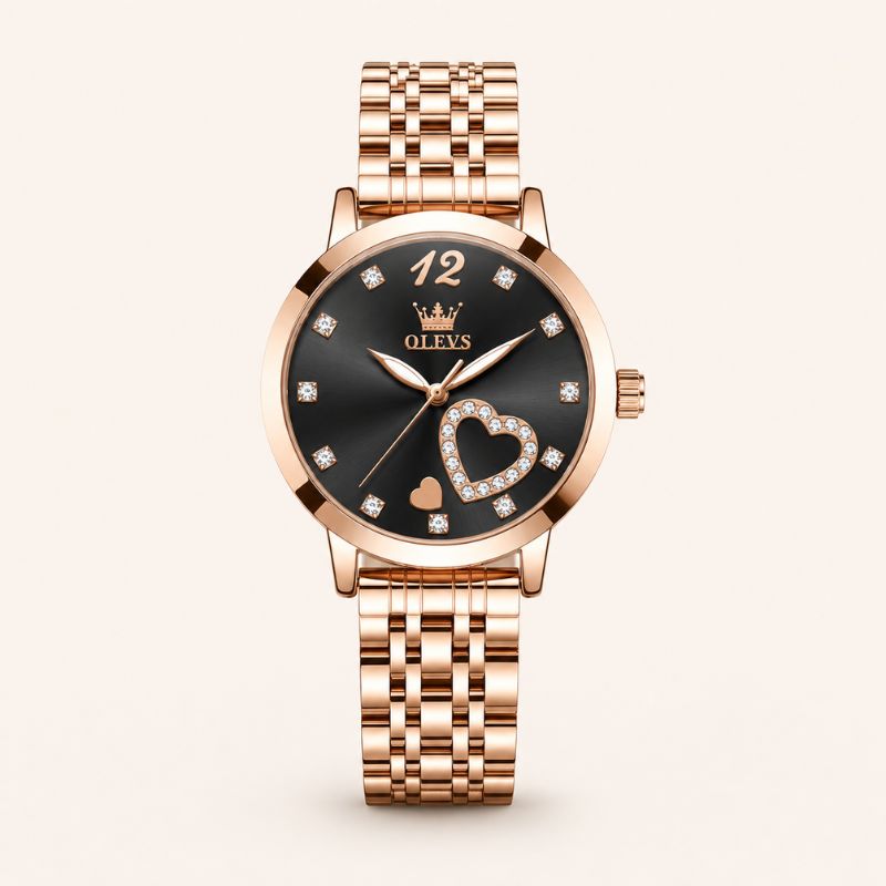 Crystal Heart Bracelet Watch