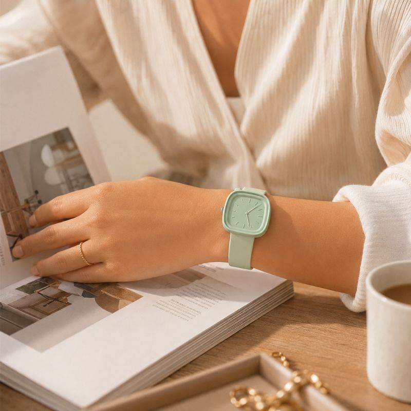 Pastel Square Silicone Watch