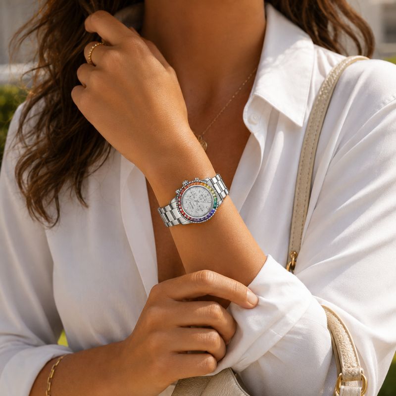 Rainbow Crystal Chronograph Watch