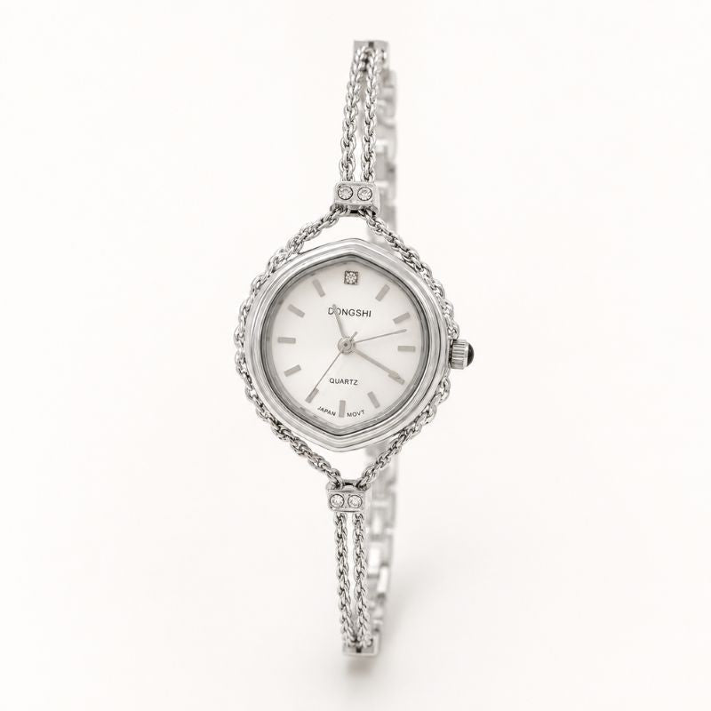 Dainty Double-Chain Quartz Watch
