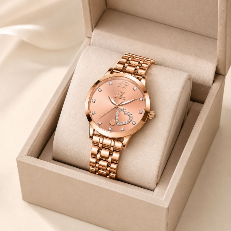 Crystal Heart Bracelet Watch
