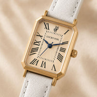 Rectangular Roman Numeral Leather Watch