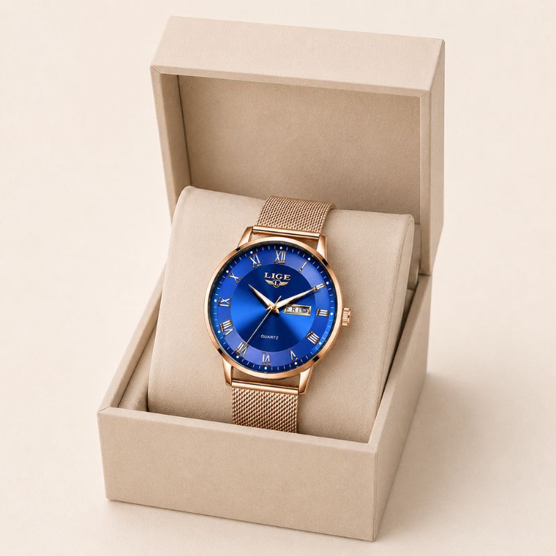 Roman Numeral Mesh Strap Watch
