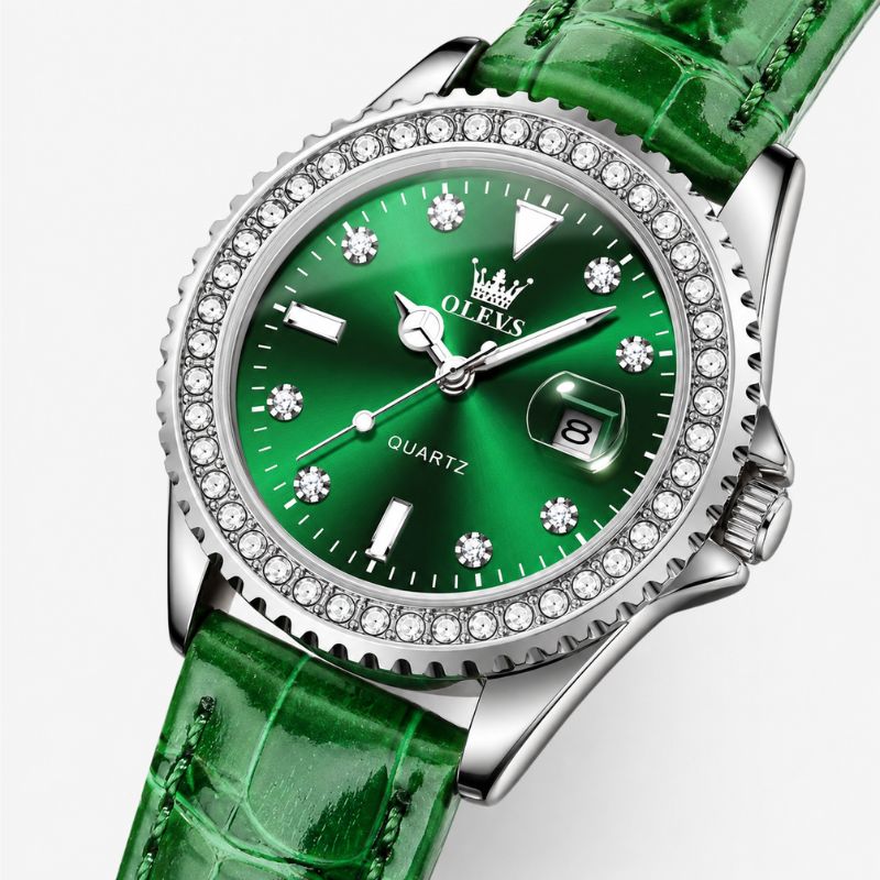 Crystal Bezel Stainless Steel Watch