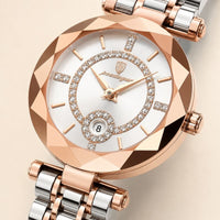 Diamond Accented Dial Two-Tone Quartz Watch