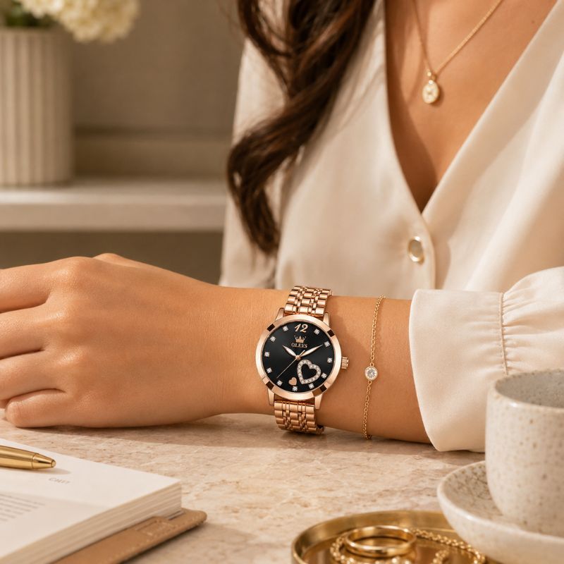 Crystal Heart Bracelet Watch