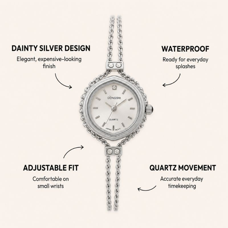 Dainty Double-Chain Quartz Watch