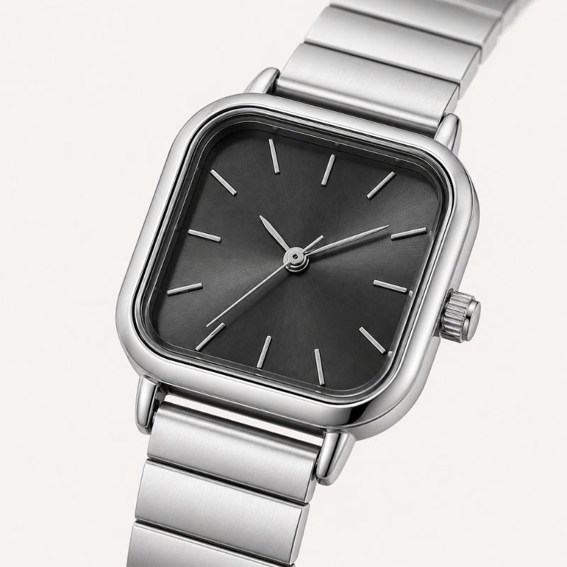 Square Dial Steel Bracelet Watch