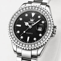 Crystal Bezel Stainless Steel Watch